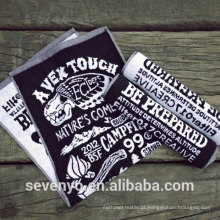 jacquard personalizado preto e branco padrão 100% algodão praia toalha BT-081